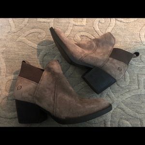 Born Gray Suede Pull-On Booties